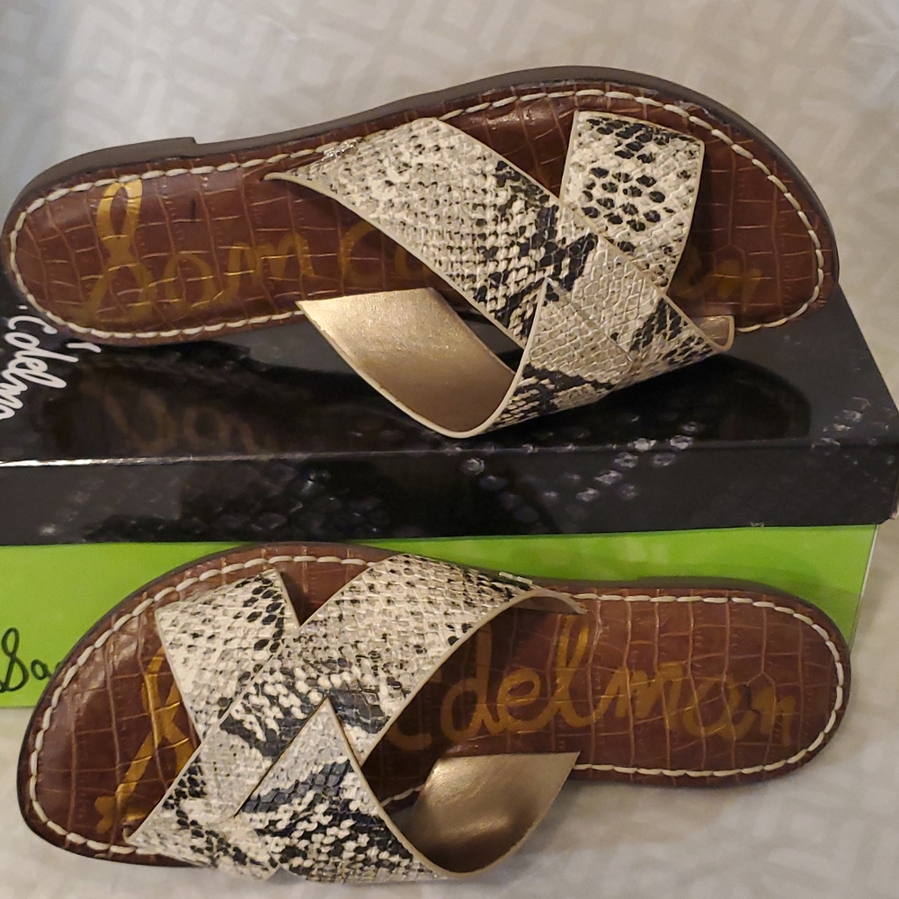 NIB Sam Edelman snakeskin slides, size 6.5